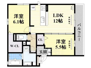 エスポワールルミエール【2階】の間取り