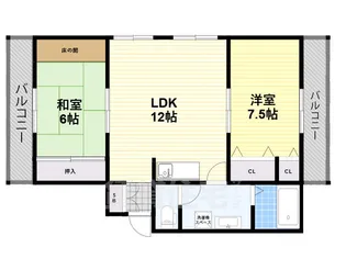 大阪府堺市北区常磐町2丁【マンション】の間取り