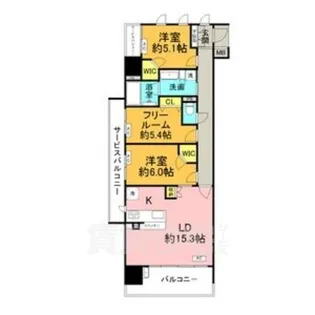 プレサンス ジェネ 新栄町駅前 葵【15階】の間取り