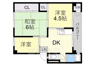 JP羽曳野レジデンス【2階】の間取り