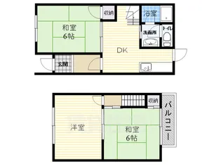 大阪府大阪市住吉区山之内5丁目【一戸建】の間取り