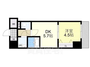 大阪府堺市堺区綾之町東1丁【マンション】の間取り