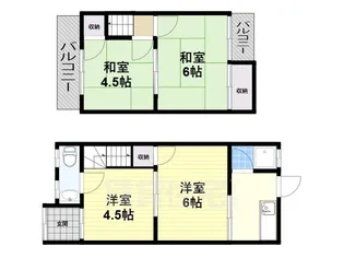 大阪府堺市堺区神石市之町【テラスハウス】の間取り