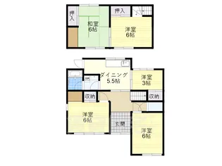 大阪府松原市西大塚1丁目【一戸建】の間取り