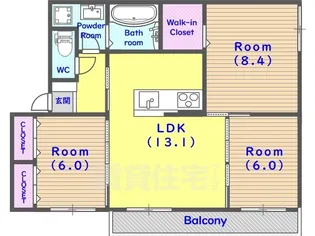 グリンコンフォルト【2階】の間取り