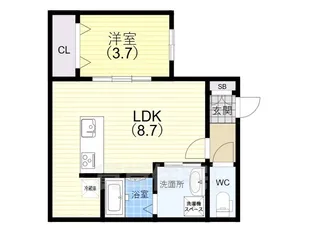 C-GRID脇浜【1階】の間取り