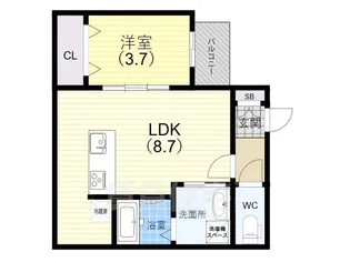 リアンデ脇浜【2階】の間取り