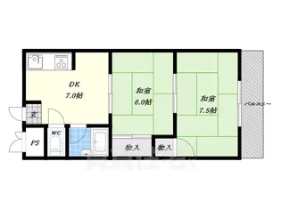 メゾン大和枚岡【1階】の間取り