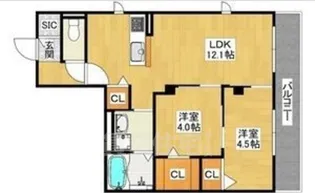 ハイムメゾン長居公園通【3階】の間取り