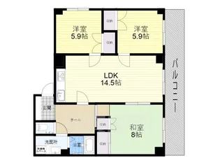 リバーサイド大昭【8階】の間取り