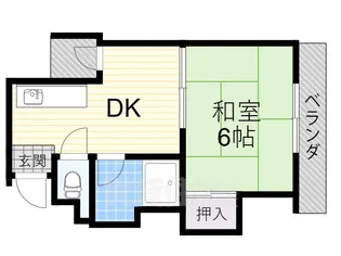 コーポイン長居A棟【5階】の間取り