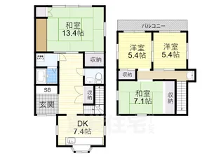 大阪府堺市堺区南旅篭町西2丁【一戸建】の間取り