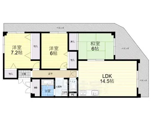 グリーンコーポ西中島【3階】の間取り