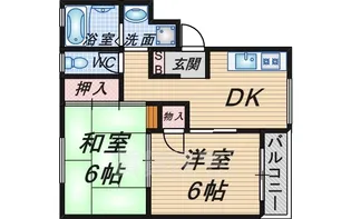 大阪府豊中市原田元町2丁目【マンション】の間取り