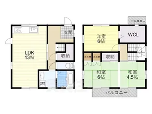 大阪府八尾市東山本町1丁目【一戸建】の間取り