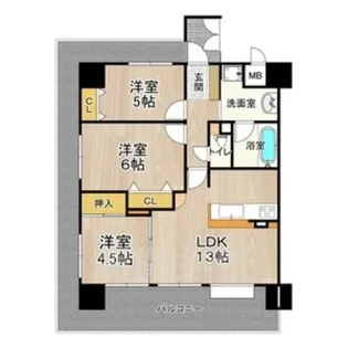 大阪府堺市堺区中安井町3丁【マンション】の間取り
