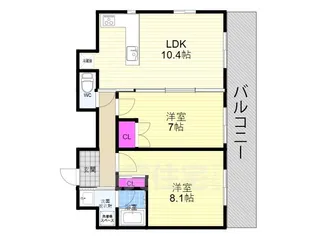 京都府京都市山科区音羽役出町【マンション】の間取り