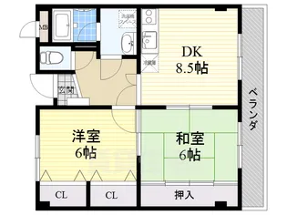 プロヴァンスイン松原【4階】の間取り