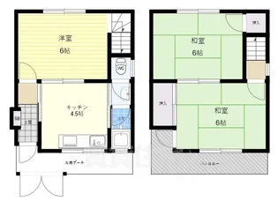 大阪府東大阪市瓢箪山町【一戸建】の間取り