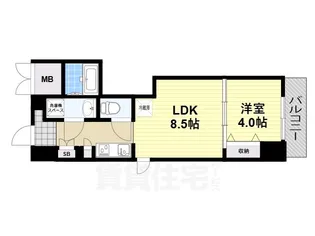大阪府堺市堺区向陵中町4丁【マンション】の間取り