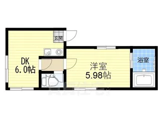 新大阪サンマンション2号館【1B号室】の間取り