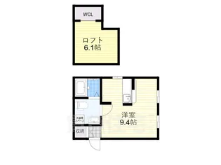 カサフェリス富雄 弐番館【2階】の間取り
