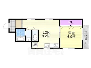 ランティスS姫島【1階】の間取り