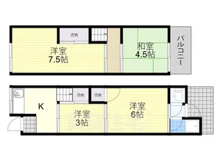 大阪府寝屋川市錦町【一戸建】の間取り