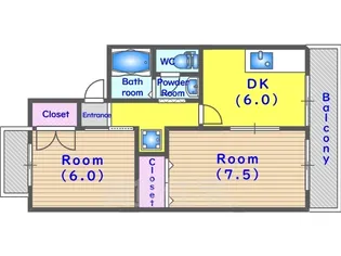 ハイカムール嵐山B棟【1階】の間取り