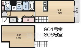 大阪府堺市堺区南瓦町【マンション】の間取り