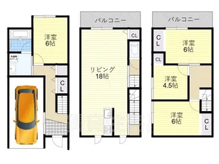 大阪府八尾市服部川2丁目【一戸建】の間取り