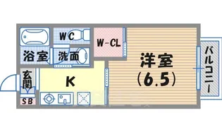 アネスト香枦園【1階】の間取り