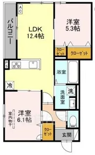 上甲子園廣和レジデンス【2階】の間取り