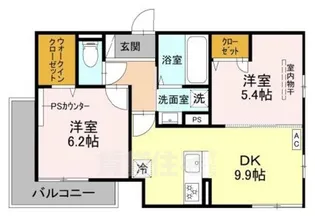 上甲子園廣和レジデンス【2階】の間取り
