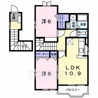 シャン・ド・フルールかも川【2階】の間取り