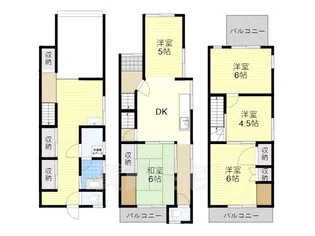 大阪府八尾市佐堂町1丁目【一戸建】の間取り