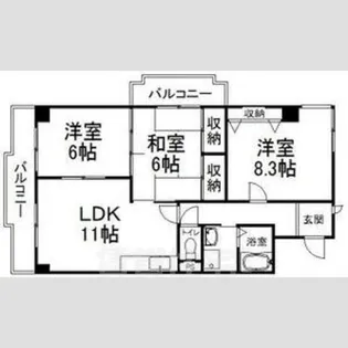 サニーパーク小坂【8階】の間取り