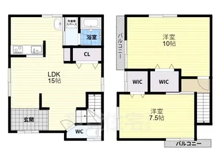 大阪府八尾市八尾木1丁目【一戸建】の間取り