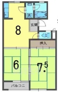 第二大北マンション【3階】の間取り