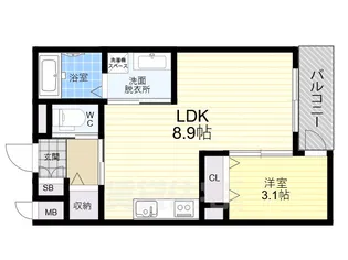 グローハイツ喜連ノース【102号室】の間取り