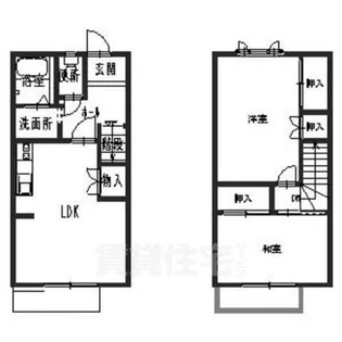 奈良県香芝市真美ヶ丘6丁目【テラスハウス】の間取り