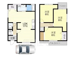 大阪府羽曳野市野【一戸建】の間取り