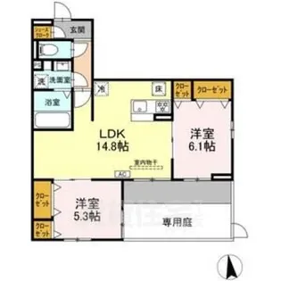 メゾンセリーブ【1階】の間取り