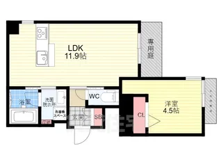 カルハート桂【1階】の間取り