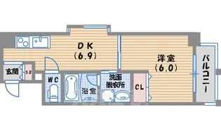 ラウル甲子園口【6階】の間取り