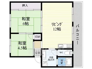 新北野第1コーポB棟【11階】の間取り
