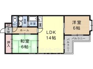マンションラップ【6階】の間取り