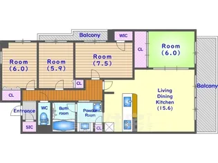 ユニーブル京都紫野【4階】の間取り