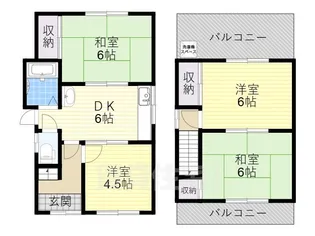 大阪府松原市立部1丁目【一戸建】の間取り
