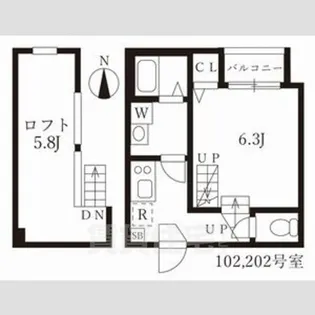 ハーモニーテラス愛知町3【2階】の間取り